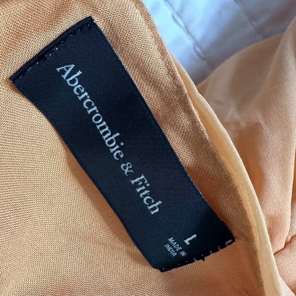 Abercrombie & Fitch Orange V-Neck Mini Fit and Flare Open Back Dress in Size L - Picture 14 of 15